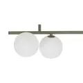 Podłużna, zielona listwa sufitowa z sześcioma białymi, szklanymi kloszami do jadalni IMELO OLIVE 6xG9 11480 TK Lighting