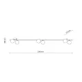 Podłużna, zielona listwa sufitowa z sześcioma białymi, szklanymi kloszami do jadalni IMELO OLIVE 6xG9 11480 TK Lighting