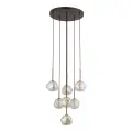 Lampa wisząca 7-punktowa LAVA BROWN z brązową podstawą i transparentnymi kloszami 7XG9 11328 TK Lighting