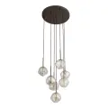 Lampa wisząca 7-punktowa LAVA BROWN z brązową podstawą i transparentnymi kloszami 7XG9 11328 TK Lighting