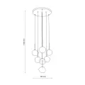 Lampa wisząca 7-punktowa LAVA BROWN z brązową podstawą i transparentnymi kloszami 7XG9 11328 TK Lighting