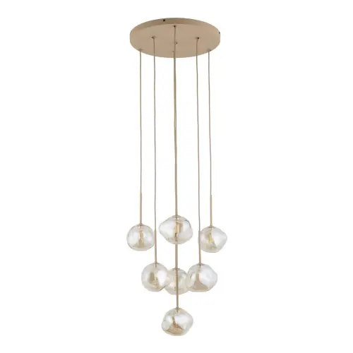 Lampa wisząca z 7 szklanymi, asymetrycznymi kloszami LAVA SABIA 11132 7xG9 TK Lighting
