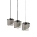 Nowoczesna lampa wisząca z trzema podwójnymi abażurami do salonu lub jadalni ELBRUS LINEN 3xE27 TK Lighting