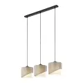 Nowoczesna lampa wisząca z trzema podwójnymi abażurami do salonu lub jadalni ELBRUS LINEN 3xE27 TK Lighting