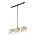 Nowoczesna lampa wisząca z trzema podwójnymi abażurami do salonu lub jadalni ELBRUS LINEN 3xE27 TK Lighting