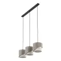 Nowoczesna lampa wisząca z trzema podwójnymi abażurami do salonu lub jadalni ELBRUS LINEN 3xE27 TK Lighting