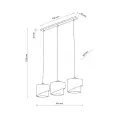 Nowoczesna lampa wisząca z trzema podwójnymi abażurami do salonu lub jadalni ELBRUS LINEN 3xE27 TK Lighting