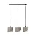 Nowoczesna lampa wisząca z trzema podwójnymi abażurami do salonu lub jadalni ELBRUS LINEN 3xE27 TK Lighting