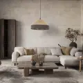 Lampa wisząca do wnętrz w stylu boho, dwukolorowy abażur ⌀38,5cm ELISS BLACK JUTA 1xE27 TK Lighting