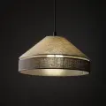 Lampa wisząca do wnętrz w stylu boho, dwukolorowy abażur ⌀38,5cm ELISS BLACK JUTA 1xE27 TK Lighting
