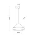 Lampa wisząca do wnętrz w stylu boho, dwukolorowy abażur ⌀38,5cm ELISS BLACK JUTA 1xE27 TK Lighting