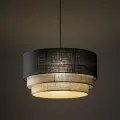 Lampa wisząca z potrójnym, kolorowym abażurem z juty i tkaniny do jadalni lub sypialni 1xE27 TRIO MIX 10902 TK Lighting