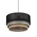 Lampa wisząca z potrójnym, kolorowym abażurem z juty i tkaniny do jadalni lub sypialni 1xE27 TRIO MIX 10902 TK Lighting