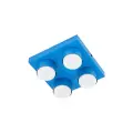 Kwadratowa, niebieska lampa sufitowa z czterema spotami tubami 4xGX53 BRIX BLUE 11284 TK Lighting