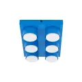 6-punktowa niebieska lampa sufitowa na gwint 6xGX53 do nowoczesnego salonu BRIX BLUE 11285 TK Lighting
