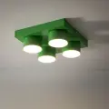 Nowoczesna lampa sufitowa kwadratowa zielona do pokoju gościnnego BRIX GREEN 4xGX53 11287 TK Lighting