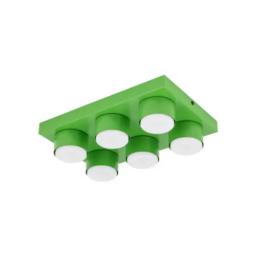 Zielona, 6-punktowa lampa sufitowa do nowoczesnych pomieszczeń 6xGX53 BRIX GREEN 11288 TK Lighting