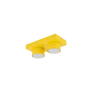 Żółta lampa sufitowa 2-punktowa z serii BRIX YELLOW 11289 2xGX53 do nowoczesnego wnętrza TK Lighting