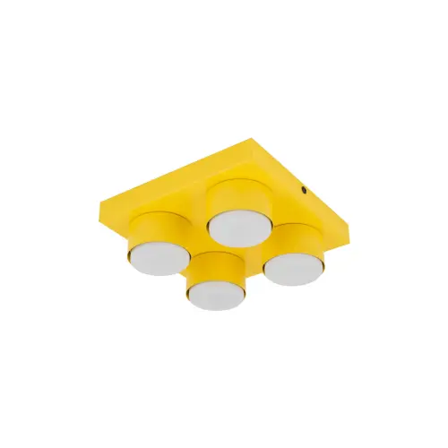 Kwadratowa lampa sufitowa 23x23cm w kolorze żółtym BRIX YELLOW 11290 4xGX53 TK Lighting