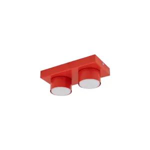 Czerwona lampa sufitowa z dwoma kloszami tubkami na gwint 2xGX53 BRIX RED 11292 TK Lighting