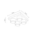 4-punktowa lampa sufitowa czerwona ze spotami do nowoczesnych aranżacji BRIX RED 11293 TK Lighting
