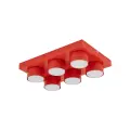 Lampa sufitowa o wyrazistym, czerwonym odcieniu na gwint 6xGX53 BRIX RED 11294 TK Lighting