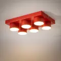 Lampa sufitowa o wyrazistym, czerwonym odcieniu na gwint 6xGX53 BRIX RED 11294 TK Lighting