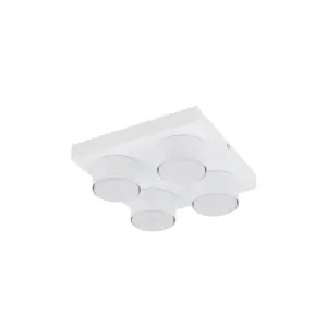Biała lampa sufitowa kwadratowa z czterema spotami 4xGX53 BRIX WHITE 11296 TK Lighting