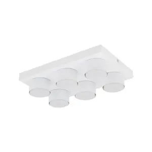 Biała, 6-punktowa lampa sufitowa do nowoczesnej jadalni lub sypialni BRIX WHITE 11297 6xGX53 TK Lighting