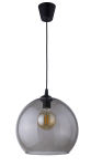 Pojedyncza lampa wisząca z kulistym, szklanym kloszem w kolorze lustrzanego grafitu 1xE27 CUBUS GRAPHITE - 4292