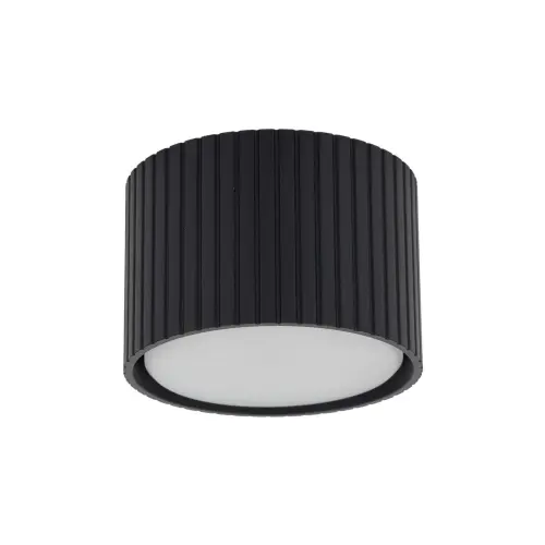Czarna tuba natynkowa ryflowana do oświetlenia przedpokoju, holu, biura FERRO BLACK DOWNLIGHT+ 11655 1xGX53 TK Lighting