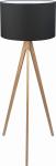 Lampa podłogowa w stylu skandynawskim z drewnianym trójnogiem i czarnym abażurem 145cm wysokości 1xE27 TREVISO - 5039