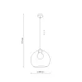 Lampa wisząca z kloszem w kształcie kuli ze szkła w kolorze bursztynowym nad blat stołu do jadalni 1xE27 - 2064