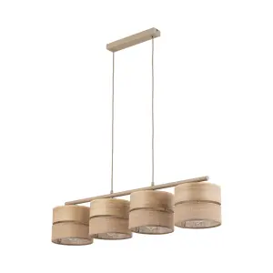 DORMA WOOD JUTA LAMPA WISZĄCA 4XE27 - 11789