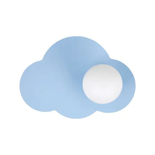 Niebieska lampa ścienna w kształcie chmurki, dekoracyjny kinkiet z kloszem kulką CLOUD NEW BLUE 1xG9 - 11265