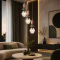 ZEN NEW BROWN FUSO COGNAC LAMPA WISZĄCA 3XE14 KOŁO - 11867