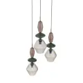 ZEN NEW BROWN FUSO COGNAC LAMPA WISZĄCA 3XE14 KOŁO - 11867