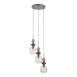 ZEN NEW BROWN BOTTI COGNAC LAMPA WISZĄCA 3XE14 KOŁO - 11877