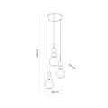 ZEN NEW BROWN BOTTI COGNAC LAMPA WISZĄCA 3XE14 KOŁO - 11877