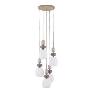 ZEN SABIA BOTTI WHITE LAMPA WISZĄCA 5XE14 KOŁO - 11874