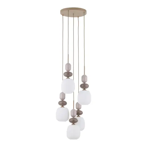 ZEN SABIA BOTTI WHITE LAMPA WISZĄCA 5XE14 KOŁO - 11874