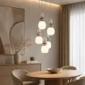 ZEN SABIA BOTTI WHITE LAMPA WISZĄCA 5XE14 KOŁO - 11874