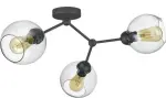 3-punktowa lampa sufitowa do loftowego wnętrza, szklane grafitowe klosze 3xE27 FAIRY - 4372