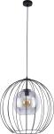 Lampa wisząca z podwójnym kloszem, zewnętrznym drucianym i wewnętrznym szklanym - do loftowych wnętrz 1xE27 UNIVERSO - 2552