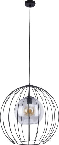 Lampa wisząca z podwójnym kloszem, zewnętrznym drucianym i wewnętrznym szklanym - do loftowych wnętrz 1xE27 UNIVERSO 2552 TK Lighting