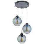 Elegancka lampa wisząca ze szklanymi kloszami na okrągłej rozecie - idealna nad stół do jadalni 3xE27 CUBUS GRAPHITE - 2819