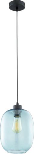Subtelna lampa wisząca ze szklanym, podłużnym niebieskim kloszem do jadalni 1xE27 ELIO 3182 TK Lighting