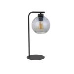 Minimalistyczna lampa stołowa ze szklanym, kulistym kloszem do salonu lub sypialni CUBUS GRAPHITE 1xE27 - 5102