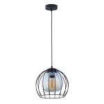 Lampa wisząca z podwójnym kloszem, drucianym i szklanym 1xE27 do nowoczesnego wnętrza UNIVERSO - 3154