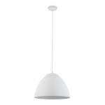 Minimalistyczna lampa wisząca FARO z białym metalowym kloszem do domowych wnętrz - 3192